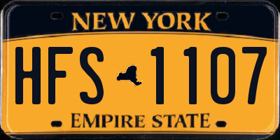 NY license plate HFS1107