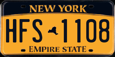 NY license plate HFS1108