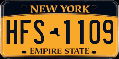 NY license plate HFS1109