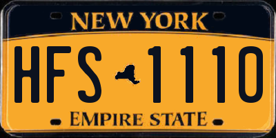 NY license plate HFS1110