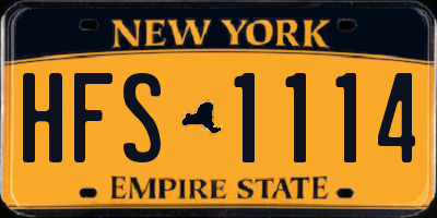 NY license plate HFS1114