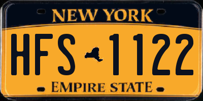 NY license plate HFS1122