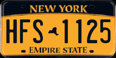 NY license plate HFS1125