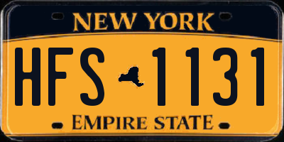NY license plate HFS1131