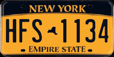 NY license plate HFS1134
