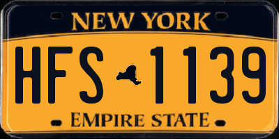 NY license plate HFS1139