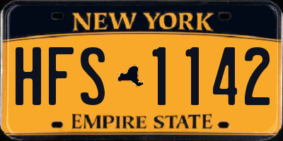 NY license plate HFS1142