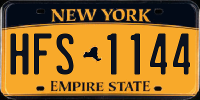 NY license plate HFS1144