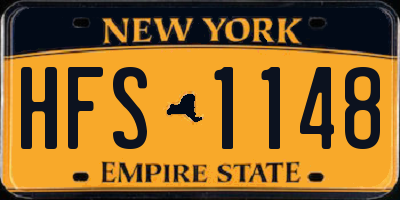 NY license plate HFS1148