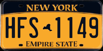 NY license plate HFS1149