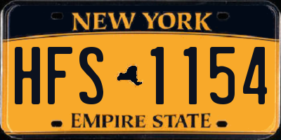 NY license plate HFS1154