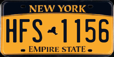 NY license plate HFS1156