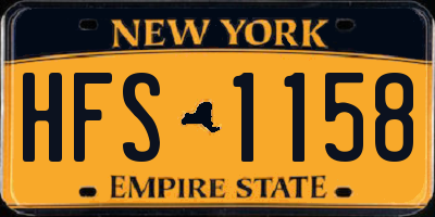 NY license plate HFS1158