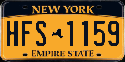 NY license plate HFS1159