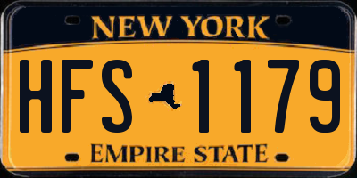 NY license plate HFS1179