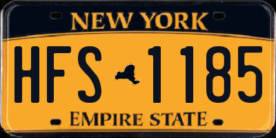NY license plate HFS1185