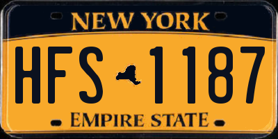 NY license plate HFS1187