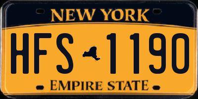 NY license plate HFS1190