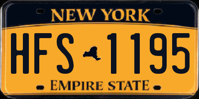 NY license plate HFS1195