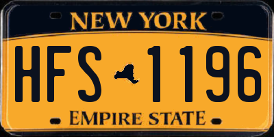 NY license plate HFS1196