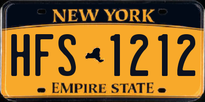 NY license plate HFS1212