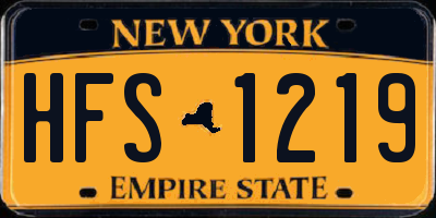 NY license plate HFS1219