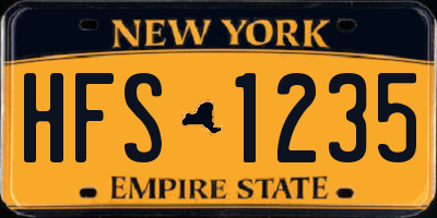 NY license plate HFS1235
