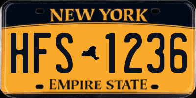 NY license plate HFS1236