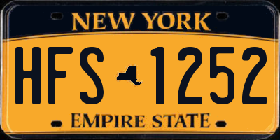 NY license plate HFS1252