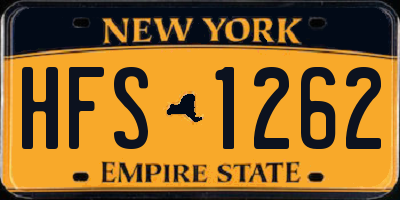 NY license plate HFS1262