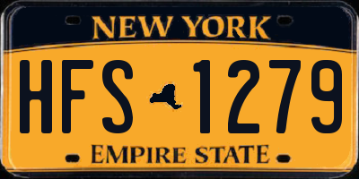 NY license plate HFS1279