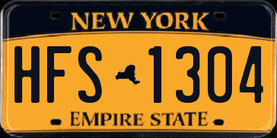 NY license plate HFS1304