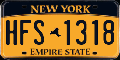 NY license plate HFS1318