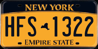 NY license plate HFS1322
