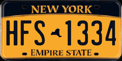 NY license plate HFS1334