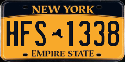 NY license plate HFS1338