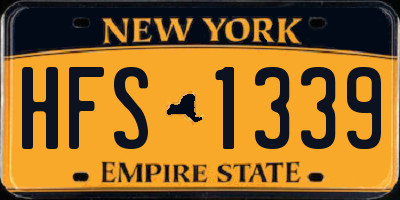 NY license plate HFS1339