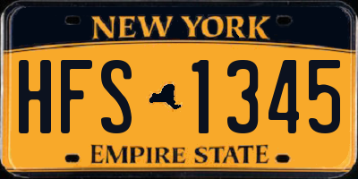 NY license plate HFS1345