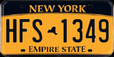 NY license plate HFS1349