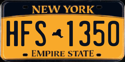 NY license plate HFS1350