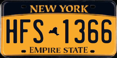 NY license plate HFS1366