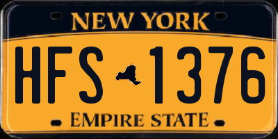 NY license plate HFS1376