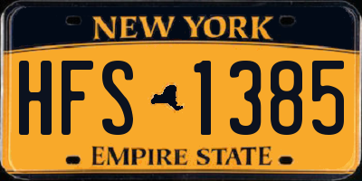 NY license plate HFS1385