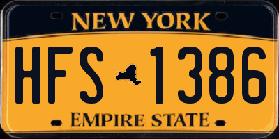 NY license plate HFS1386
