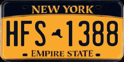 NY license plate HFS1388