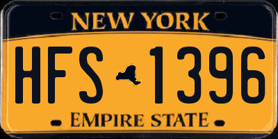 NY license plate HFS1396
