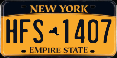 NY license plate HFS1407