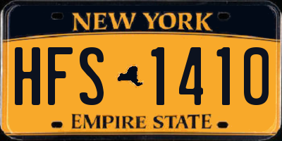 NY license plate HFS1410