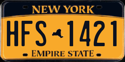 NY license plate HFS1421