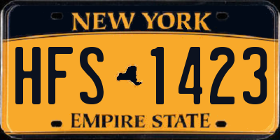 NY license plate HFS1423